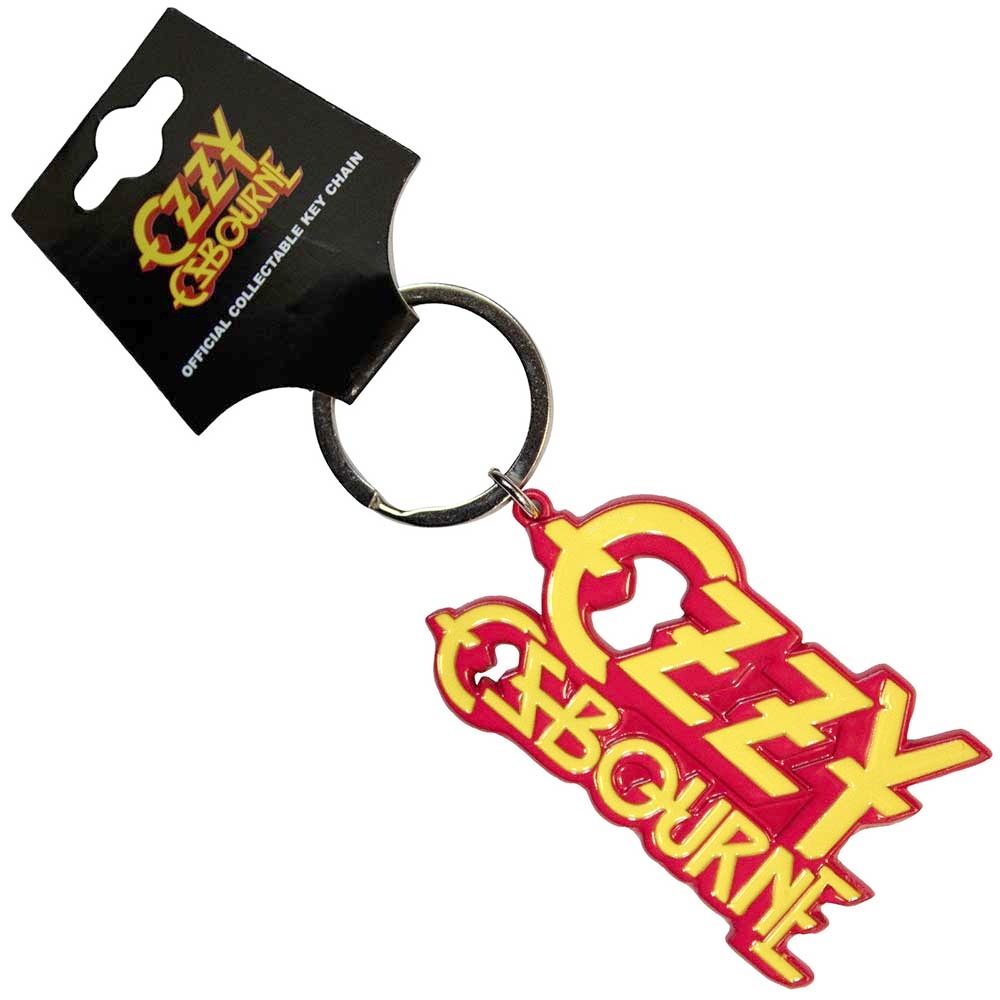 Ozzy Osbourne - Stacked Logo Sleutelhanger - Geel/Rood